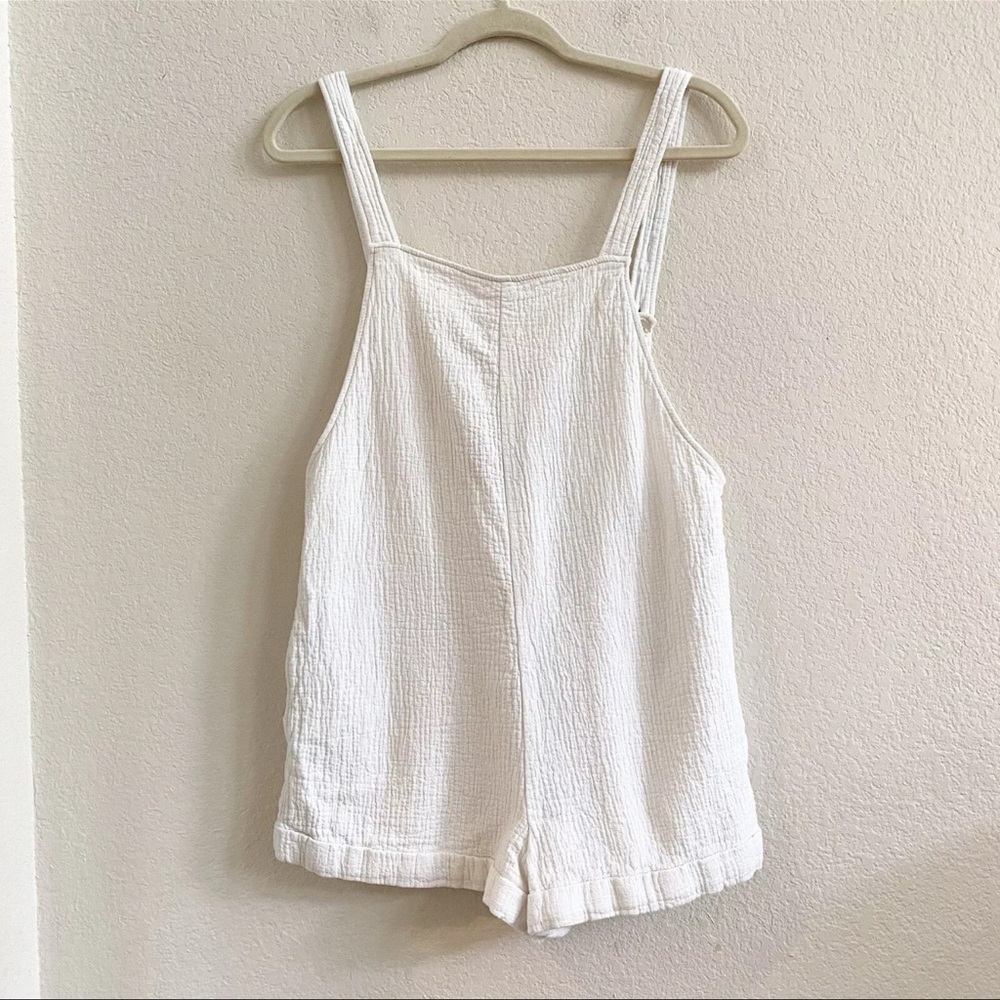 ZARA Cream Ivory 100% Cotton Sleeveless Romper Beachy Summer Small